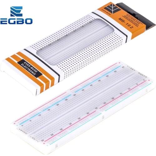 1PCS EGBO 830 points Breadboard MB-102 Solderless PCB test Board 400 Hole Breadboard MB102 Test Develop DIY