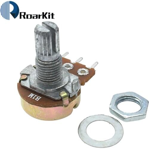 10pcs WH148 Linear Potentiometer 15mm Shaft With Nuts And Washers 3pin WH148 B1K B2K B5K B10K B20K B50K B100K B250K B500K B1M