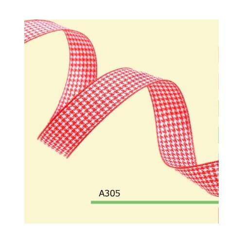 100yards/roll 3/8 Inch(9mm) England Red Checked Ribbon For Hair Bows