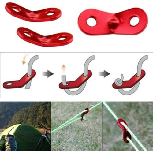 10x Camping Tent Lock Cord Rope Tensioners Fastener Bent Adjustment Buckle Red