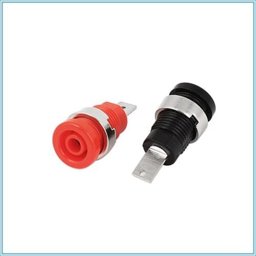 2pcs Binding Post Banana Jack Socket Plug Red Black for 4mm Safety protection Connector