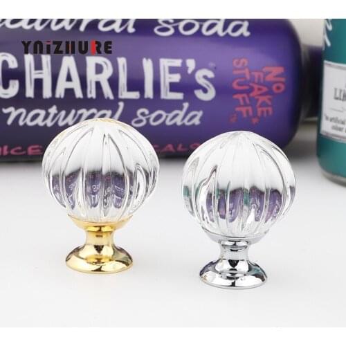 30mm Crystal glass pumpkin Design Knobs Cupboard Pulls Drawer Knobs Kitchen Cabinet Handles Furniture Handle Hardware Knob