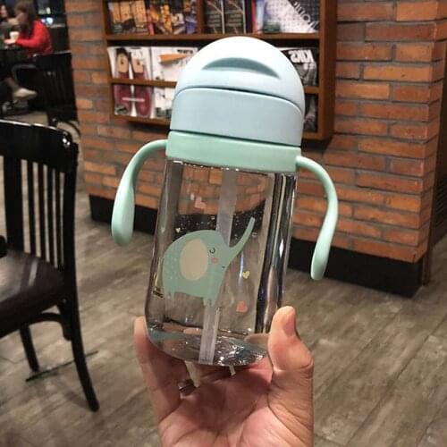 420ml Healthy Child Water Bottle With Straw High Quality Plastic Kid Drinkware Children Water Bottles BPA Free