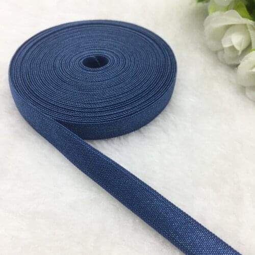 5 yds 3/8" Navy Blue Spandex Ribbon Multirole Fold Over Elastic Band For Sewing Ties Hair Accessories Waist Garment Accessory
