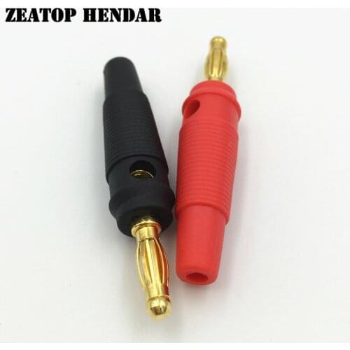 50Pcs Gold Plated 4mm Banana Plug Screw To Speaker Amplifier Binding Post Test Probes Adapter