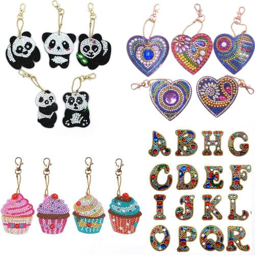 Disney DIY Diamond Painting Cartoon Stitch Keychain Bag Decorations Jewelry Keyring Diamond Embroidery Sale Key Gift