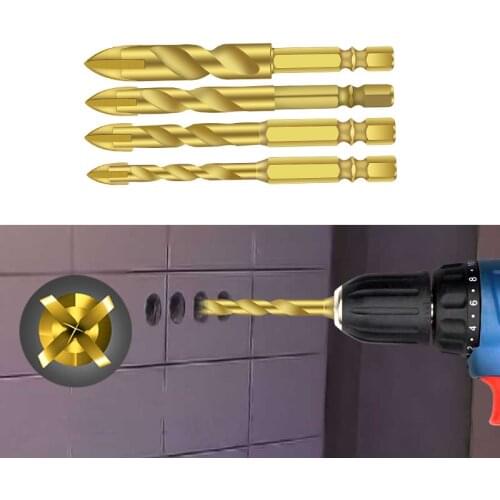 6/8/10/12mm Hex Shank Tile Bits Glass Ceramic Concrete Hole Opener saw Tungsten Carbide Alloy Triangle Drill