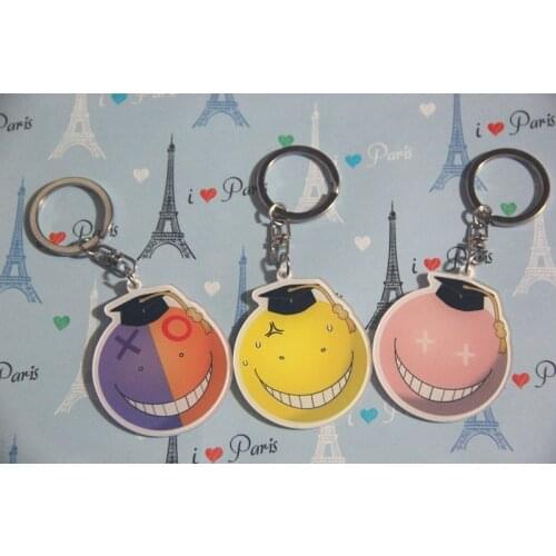 6 pcs/lot Anime Assassination Classroom acrylic figure keychain keyring Single double-sided pendant toy gift