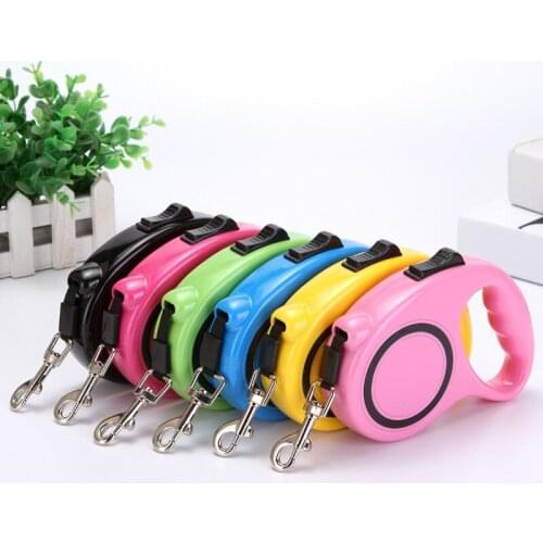 New Pet retractable leash Automatic retractable dog traction device Portable dog leash 3m 5m leash round rope flat belt