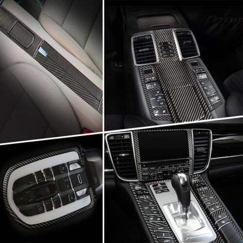 Car Center Console Gear Shift Frame Decoration Carbon Fiber Color For Porsche Panamera 970 Air Condition Outlet Panel Decorative