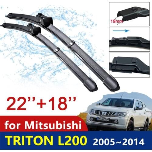 For Mitsubishi L200 Triton Strada Strakar Sportero Hunter 2005~2014 Car Wiper Blade Windshield Wipers Car Accessories Stickers
