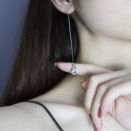 Long Cubic Zirconia Drop Dangle Bohemia Tassel Earrings for Women Statement Metal Hanging Earring Modern Girl Fashion Jewelry