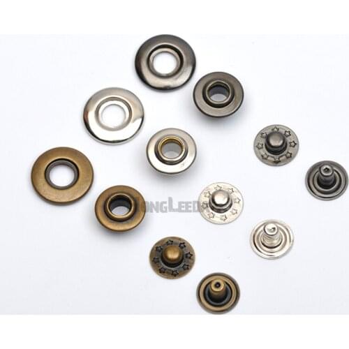 90sets Metal snap buttons 16mm 4 part brass metal snap button 16mm Bubble fastener black/nickle/Bronze Jacket fastener