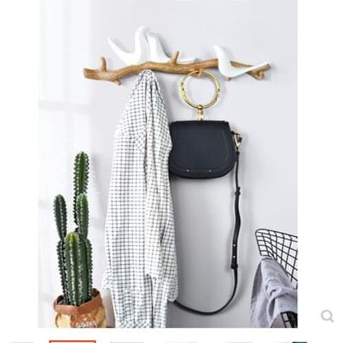 Creative wall stickers bird hooks, home wall decoration coat hooks, key holders, bedroom and living room storage racks