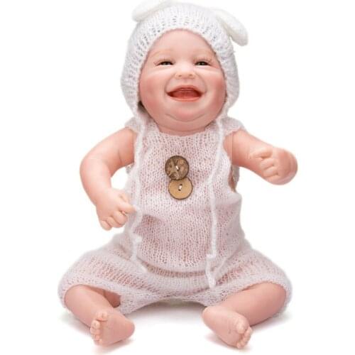 NPK 49CM Bebe Doll Reborn Full Body Soft Silicone Baby Sweet Happy Baby Waterproof Bath Toy Anatomically Correct Girl Body