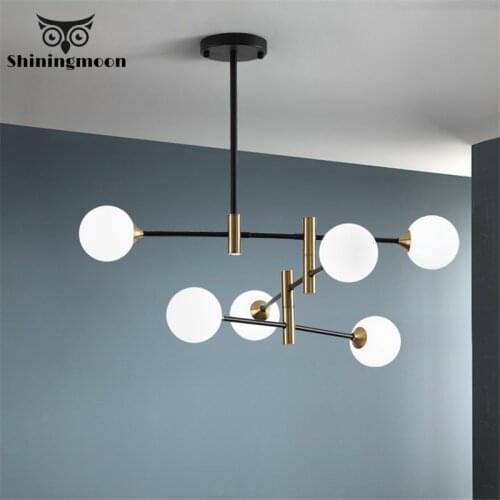 Minimalist Glass Led Chandeliers modern Creative Magic Beans Design Chandelier Lighting Living Room Hanging Light Indoor Decor