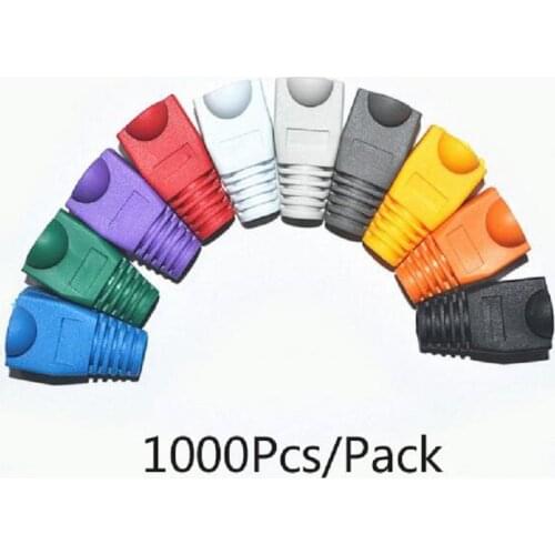 1000Pcs Unique RJ45 Strain Relief Boots Ethernet RJ45 Connector Boots Plug Cover RJ45 Boots Cap Cover for CAT5E/6 Ethernet Cable
