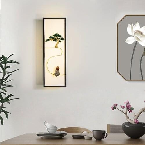 New Chinese Style Wall Lamp Bedroom Bedside Lamp Living Room Modern Minimalist Creative Aisle Balcony Warm Modern Lamps