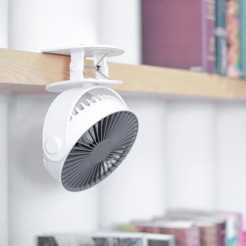 Clip Fan Portable USB Rechargeable Clip-on Type Cooling Mini Desk Fan 360 Degree Rotation Adjustable for Office Bedroom