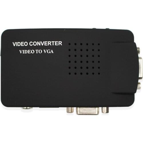 RCA/S-Video to VGA Video Converter Box HD Video and Audio Adapter Converter Wide Screen for DVD DVR VCR