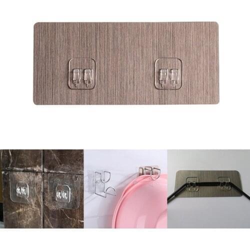 Plastic Transparent Seamless Adhesive Hooks Wall Rack Traceless Hooks Waterproof Storage Hanger Household Kitchen Supplies