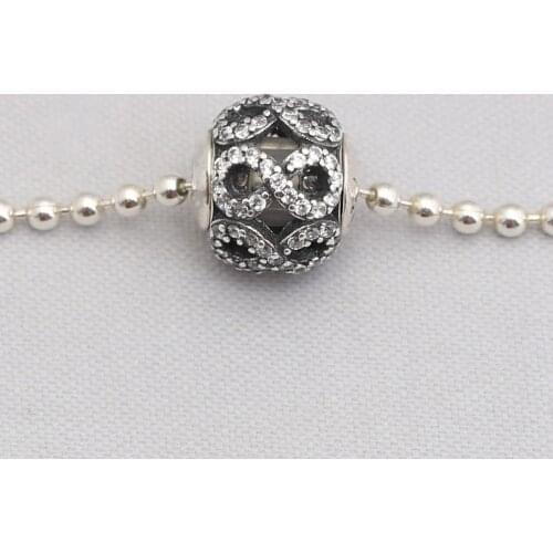 Essence Bead S925 Silver DEDICATION Charm Clear CZ For Essence Bracelet Bangle Lady Jewelry Gift Small Hole