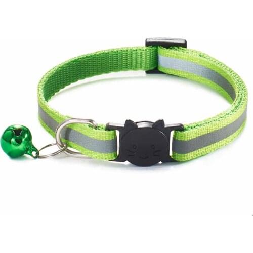 9 Colors Dogs Bells Collars Adjustable Nylon Buckles Fashion Reflective Pet Collar Cat Head Pattern Supplies For Accessories