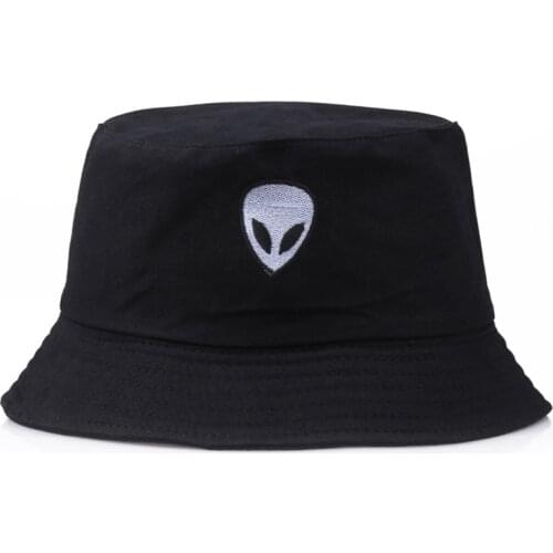 Unisex Embroidered Alien Foldable Bucket Hat Beach Sun Hat Street Headwear Fisherman Cap Men And Woman Hat
