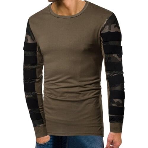 Spring Elastic Force Length Sleeve T-Shirt Breathable Mesh Cotton Hollow Out Camouflage Outdoor Trekking Fishing Climbing Men