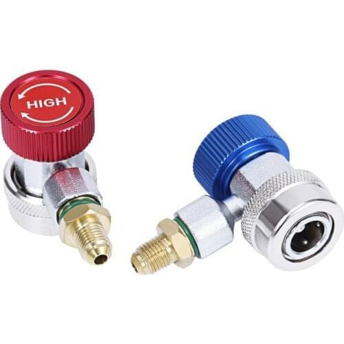 WINOMO Adjustable AC R134A Quick Coupler Connector Adapter High&Low 1/4" SAE HVAC