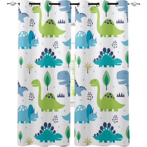 Dinosaur Cartoon Kawaii Curtains for Windows Drapes Blinds Modern Custom Printing Curtain For Living Room Bedroom Home Decor