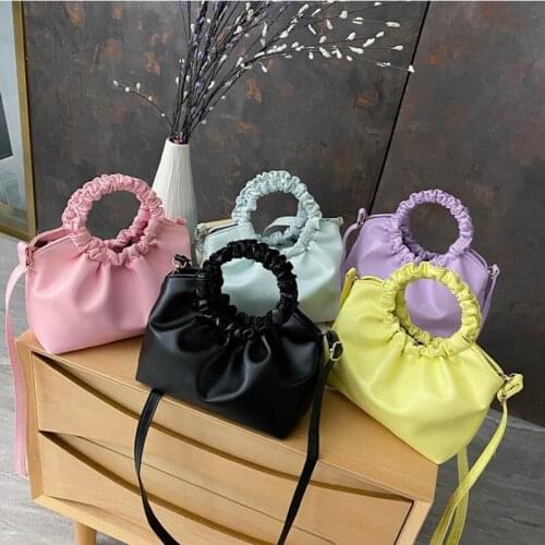 Luxury Leather Hobos Handbag Soft Evening Clutches Women Hand Dumpling Bag Leather Crossbody Bag Female Totes Bag Hand Purse