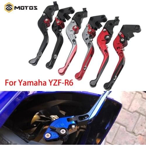 ZS MOTOS Motorcycle CNC Aluminum Custom Made Telescopic Folding Brake Handle Clutch Lever For Yamaha YZF-R6 2005-2016 1 Pair