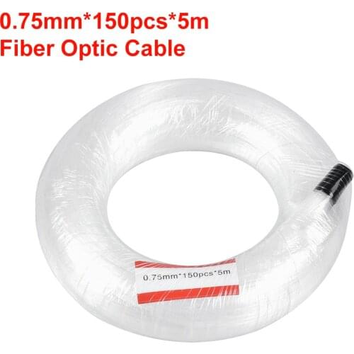 0.75mm*150PCS*5M End Glow Fiber Optic Light PMMA Plastic Cable for LED Engine Machine DIY Starry Sky Effect Decorative Home