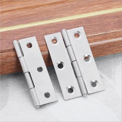 1.5/2/2.5/3/4/5 Inch Stainless Steel Cabinet Flat Hinge with Screws for Doors Windows Hinge Wooden Box Furniture Bookcase DIY