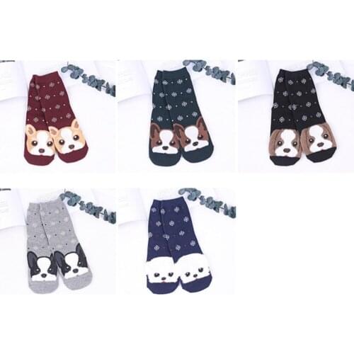 120pairs/lot new fashion cotton 3D cartoon animal dog with snowflake sock/3D pet dog sock
