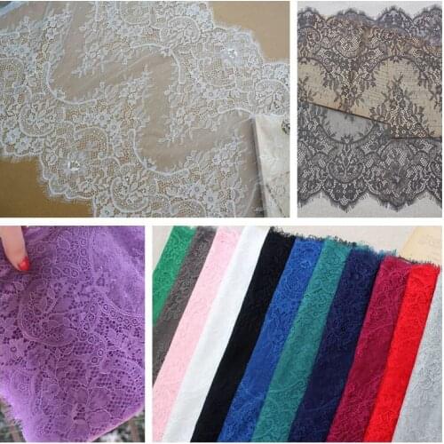 13 color hot selling eyelash lace trim handmade DIY dress skirt wedding veil accessories french lace trim