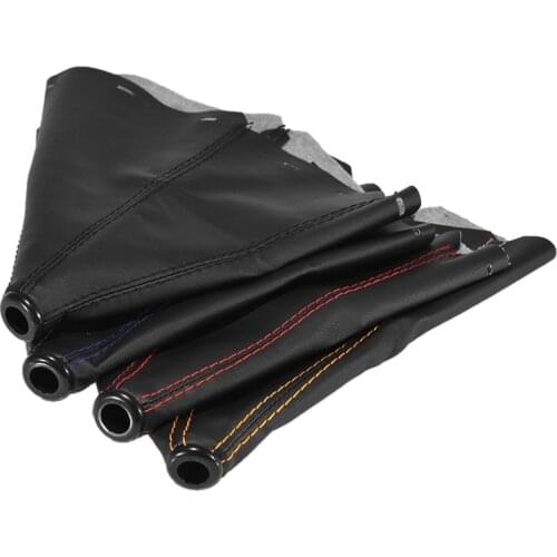 16mm Universal PU Leather Car Gear Shift Collars Carbon Fiber Auto Car Manual Stick Shifter Knob Gear Shift Boot Cover Gaiter