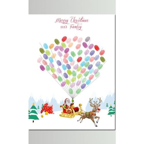 2019 Christmas Gift Personalized Custom Name Date Fingerprint DIY Guestbook For 2019 Christmas Decorations Souvenir