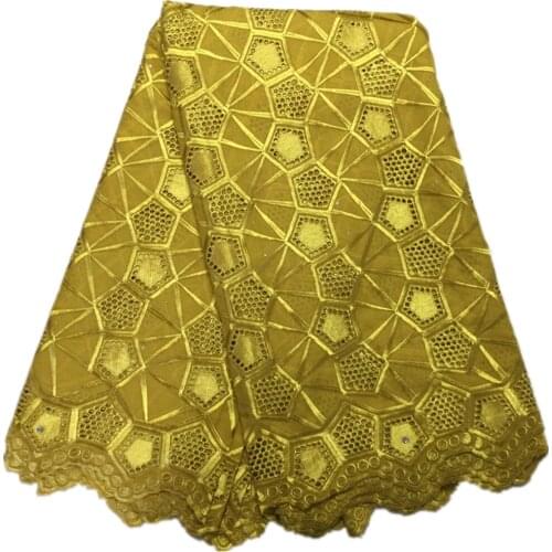 African Cotton Lace Fabric 2021 High Quality Nigerian Lace Fabric 5 Yards Embroidery For Diy Dress Wedding Sewing PL-130