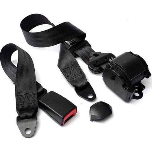 Automatic Retractable Adjustable 3 Point Auto Car Safety Seat Lap Belt Set Kit