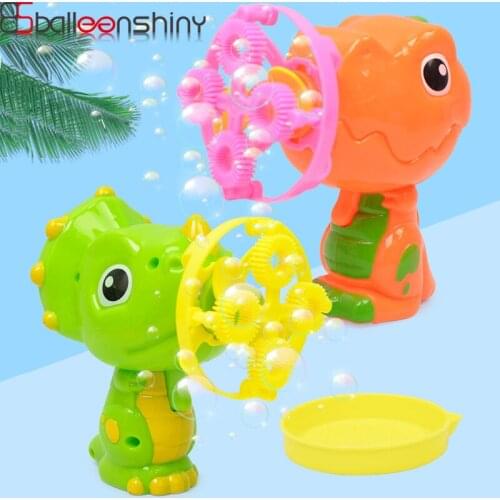 BalleenShiny Dinosaur Cartoon Baby Shower Toys Bubble Machine Bubble Gun Toys For Boy&Girl Kids Outdoor Play Water Funny Toys