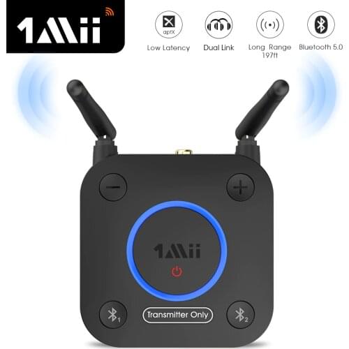 1Mii B06TX Bluetooth-compatible Transmitter Audio aptX LL HD Music Dual Link Optical 3.5 AUX BT Adapter for TV Audio Transmitter