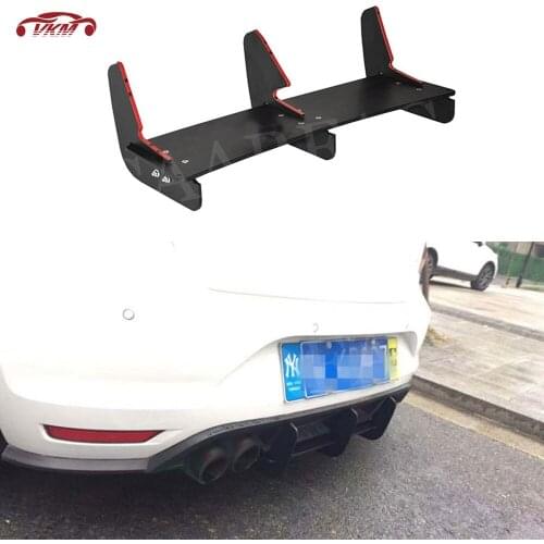 For Polo ABS Rear Lip Diffuser Mudguard plate For VW Polo GTI 2015 2016 Carbon Fiber Fins Shark Style Bumper Guard Car Styling
