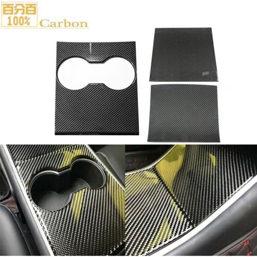 Glossy Black Real Carbon fiber Car Control Console Panel Decorative Sticker Trim For Tesla Model 3