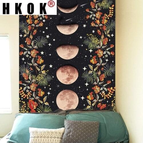 HKOK Tapestry Psychedelic Tarot Card Series Printed Home Wall Hanging Home Decoration Background Cloth Wall Covering 95*73cm