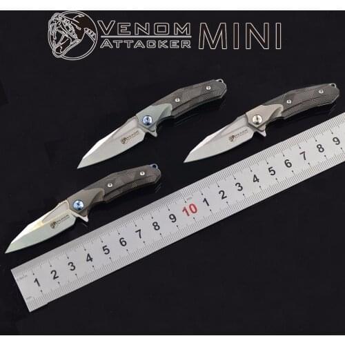 Kevin john MINI Attacker pocket folding knife M390 blade Titanium+ Zirconium patch handle camping hunting tools survival knives
