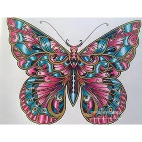 Kexinzu Full 5D DIY Square Diamond Painting Cross Stitch-Color butterfly-3d Round Embroidery Mosaic Resin Home Decor Gift W4515