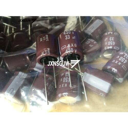 20PCS NIPPON KXG 450V33UF 18X20MM NCC long life electrolytic capacitor 33UF/450V CHEMI-CON 105 degrees 33uF 450V