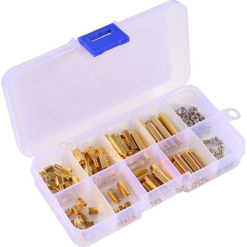 120pcs/lot M3 Male Female Brass Hex Column Standoff Support Spacer Pillar M3 Screw Nut Suitable For PCB Board